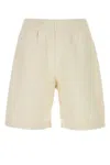 Burberry Ekd Cotton Shorts In Beige