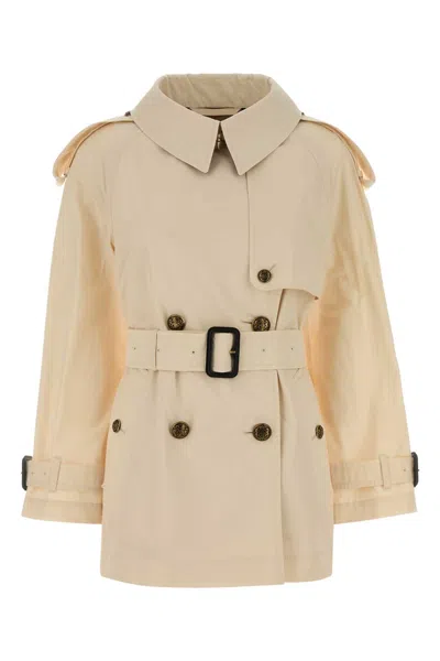 Burberry Ivory Cotton Fitzrovia Trench Coat In Neutral