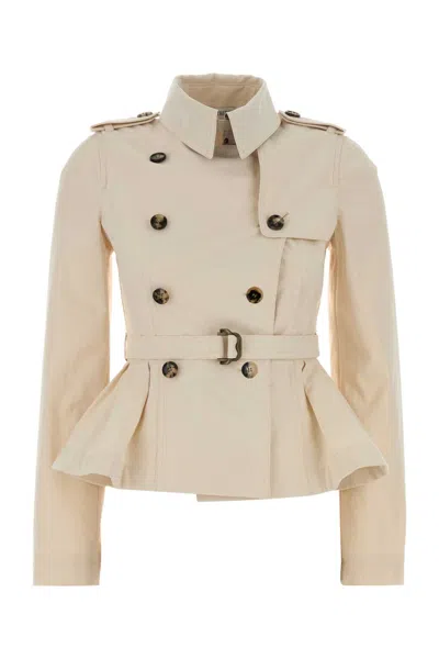 Burberry Isabella Cotton Trench Coat Belted Waist In Multi