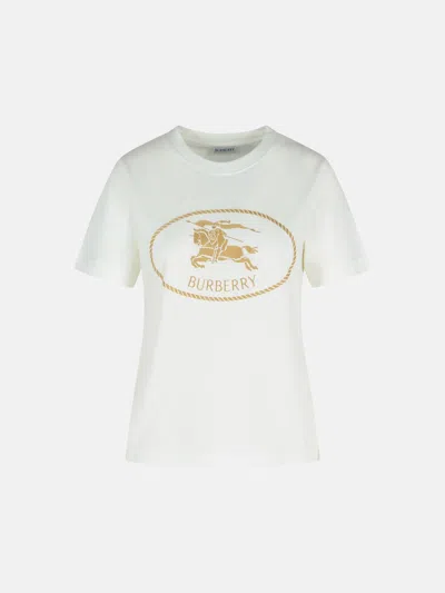 Burberry Ivory Cotton T-shirt In White