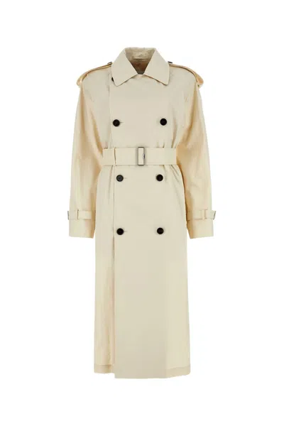 BURBERRY IVORY GABARDINE TRENCH COAT