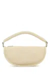 Burberry Curved Leather Handbag Metal Hardware In White