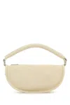 Burberry Curved Leather Handbag Metal Hardware In White