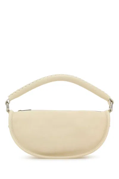 Burberry Calf Leather Handbag 21cm X 15cm X 11cm With Top Handle And Adjustable Strap In White