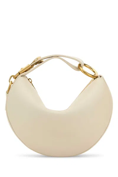 Burberry Knight Calf Leather Shoulder Bag In White