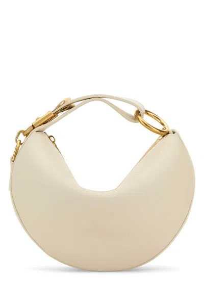 Burberry Knight Calf Leather Shoulder Bag In White