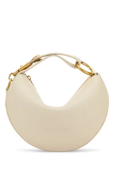 Burberry Knight Calf Leather Shoulder Bag In White