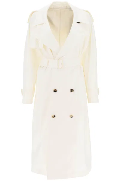 Burberry Ivory Silk Trench Coat