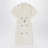 Burberry Waist Belted Short Sleeves Epaulettes Lapels