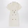 Burberry Ivory Trench Dress In Viscose In White