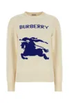 Burberry Wool & Cashmere Crewneck Sweater In Offwhite