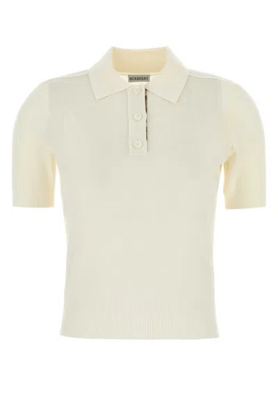 Burberry Ivory Wool Polo Shirt