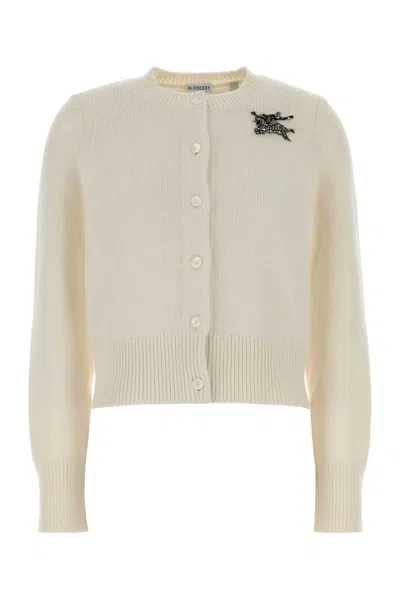 Burberry Ivory Wool-cashmere Blend Cardigan In Neutral