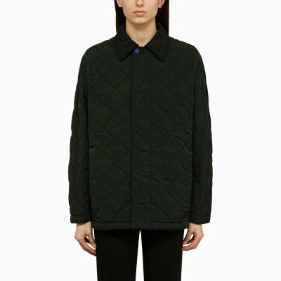 Burberry Ivy-coloured Quilted Jacket In Nylon In Green