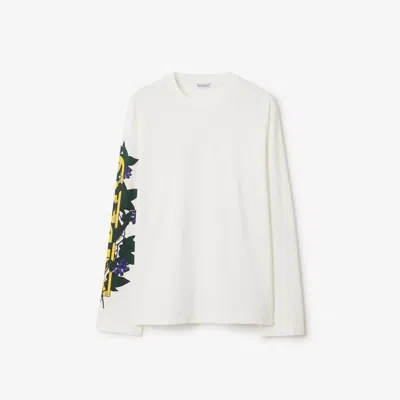 Burberry Ivy Logo Cotton Top In Weiss