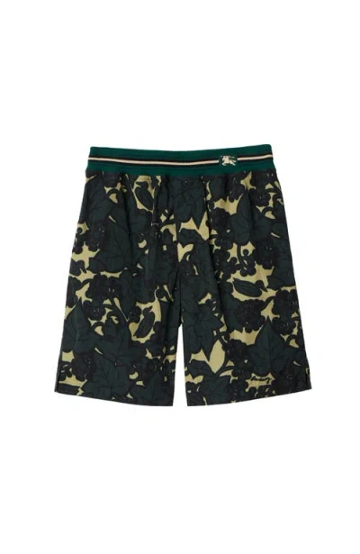 Burberry Ivy And Duck Motifs Nylon Shorts In Black