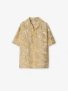 Burberry Beige Print Silk Shirt In Flax
