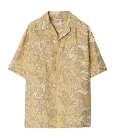BURBERRY BURBERRY ALLOVER FLORAL PRINTED SHORT SLEEVED SHIRT