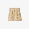 Burberry Silk Ivy Ekd Shorts In Flax