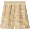 Burberry Silk Ivy Ekd Shorts In Flax