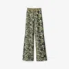 Burberry Graphic-print Silk Trousers In Safari