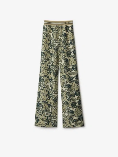 Burberry Ivy Silk Trousers In Safari