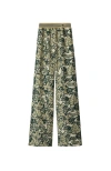 Burberry Graphic-print Silk Trousers In Safari