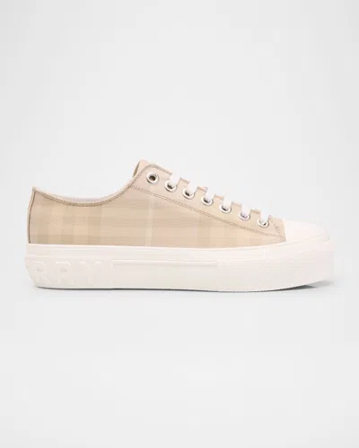Burberry Jack Check Low-top Sneakers In Brown