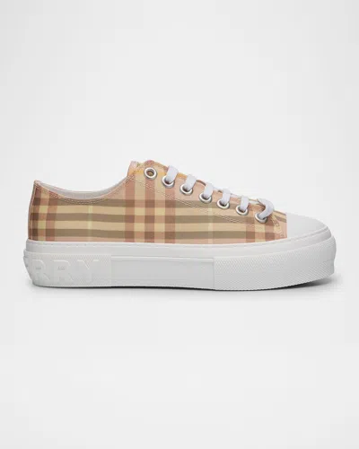 Burberry Jack Check Low-top Sneakers In Teacup Ip Check