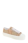 Burberry Jack Check Platform Sneaker In Teacup Ip Check