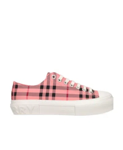 Burberry Cotton Jack Sneakers In Pink