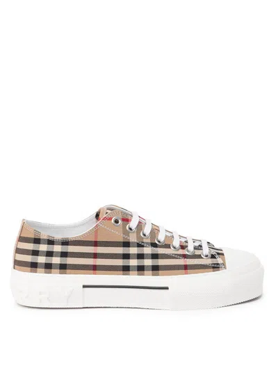 Burberry Cotton Sneaker With Vintage Check Pattern In Multi