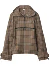Burberry Half-zip Jacket With Check Pattern In Silk Blend Men