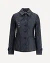 Burberry Quilted Nylon Jacket With Check Lining In Blue