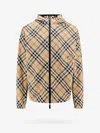 Burberry Men Embroidered Polyester Reversible Jacket In Beige