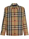 Burberry Check-pattern Shirt Jacket In Beige