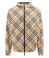 Burberry Men Embroidered Polyester Reversible Jacket In Beige