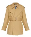 Burberry Giacca Trench In Gabardine In Beige