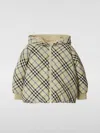 Burberry Childrens Reversible Check Cotton Blend Jacket In Beige