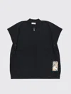 Burberry Childrens Check Label Wool Blend Cape In Black