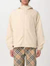 Burberry Hooded Drawstring Jackets With Elasticated Cuffs In Beige