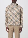 Burberry Men Check Zip-up Hooded Jacket