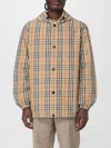 Burberry Man Coat Sand Size L Polyamide In Brown