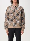 Burberry Mens Linden Ip Check Check-pattern Relaxed-fit Wool-blend Bomber Jacket In Beige