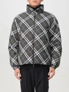 Burberry Multicolorreversible Down Jacket With All-over Check Motiv In Tech Fabric Man In Schwarz