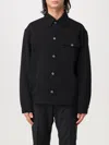 Burberry Long Sleeved Buttoned Denim Jacket In Schwarz