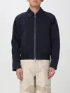 Burberry Long Sleeved Zip-up Shirt Jacket In Blau
