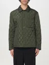 Burberry Green Quilted Jacket With Classic Collar In Tech Fabric Man In Green