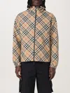 Burberry Beige Reversible Down Jacket With Hood And All-over Check Motif In Tech Fabric Man In Nude