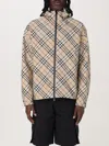 Burberry Men Embroidered Polyester Reversible Jacket In Nude